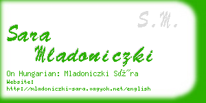 sara mladoniczki business card